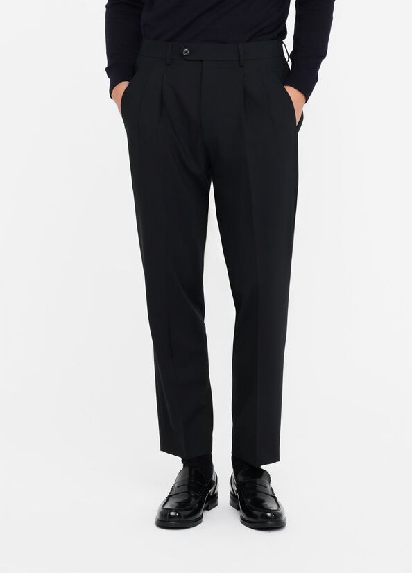 Pantaloni in lana con pinces