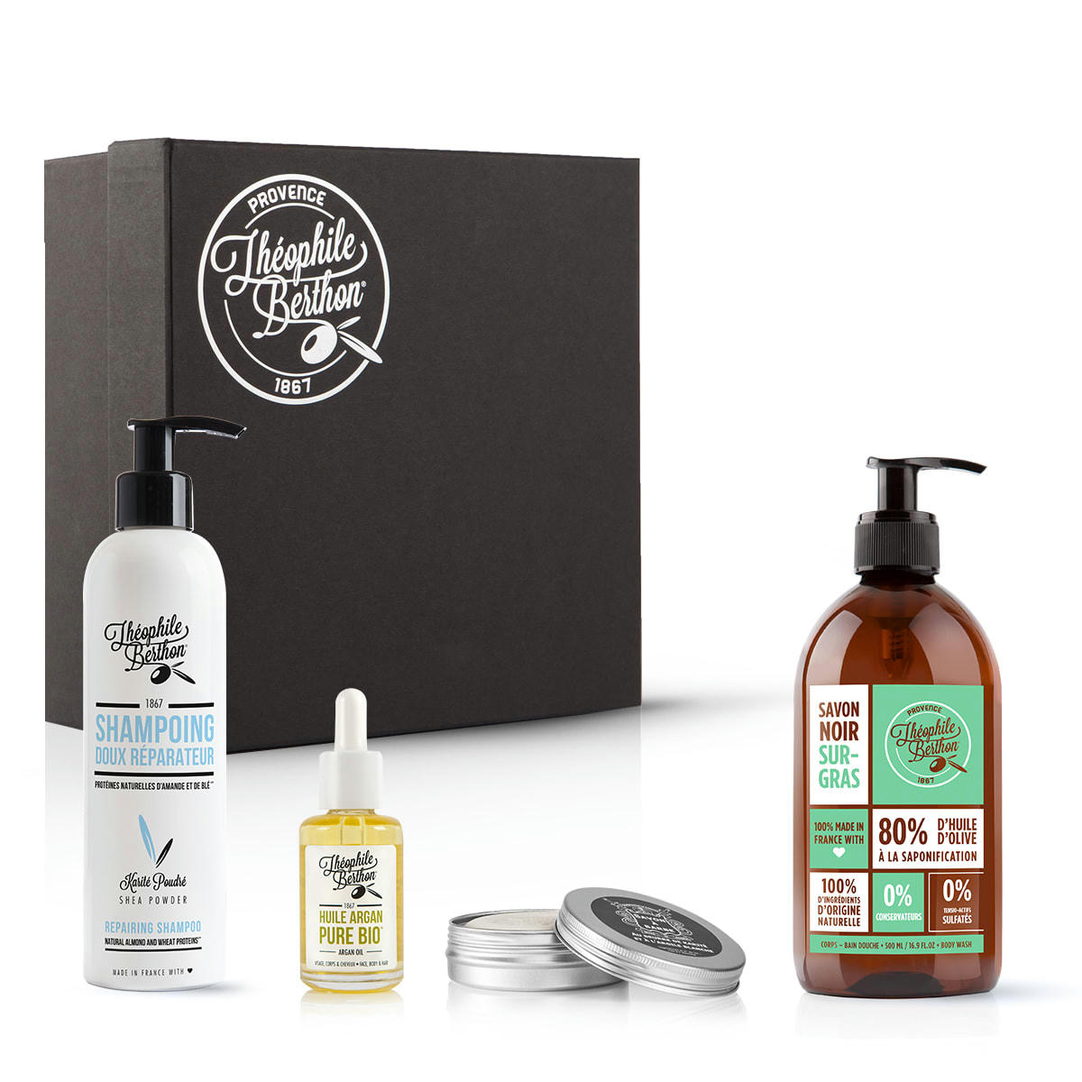 GENTLEMAN - Coffret savon barbe savon douche huile visage et shampoing