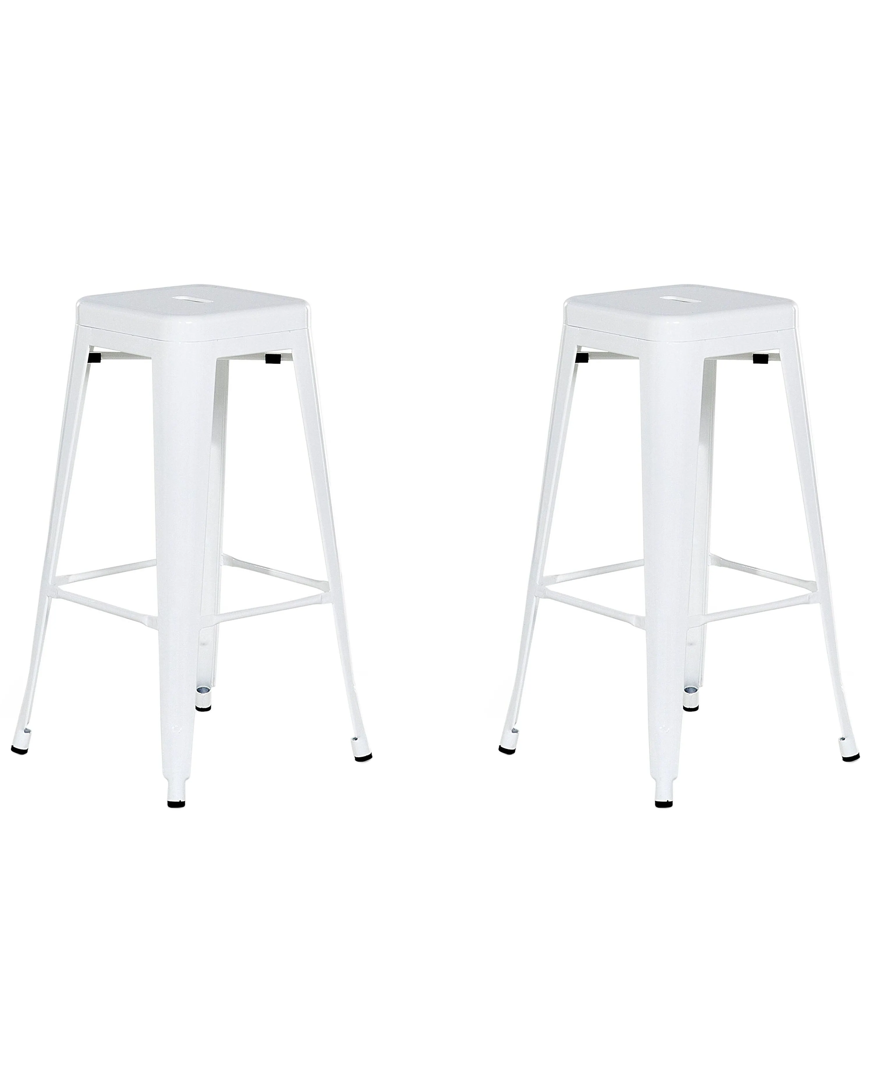 Set of 2 Bar Stools CABRILLO Metal White
