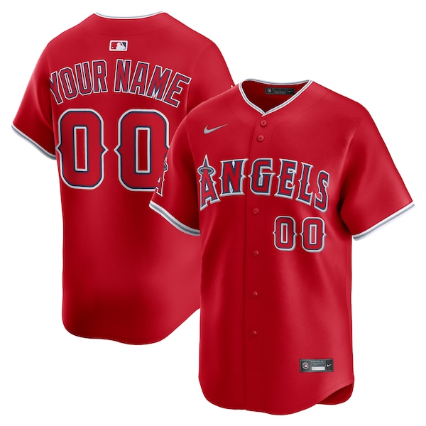 Los Angeles Angels Nike Alternate Limited Custom Jersey - Red/White