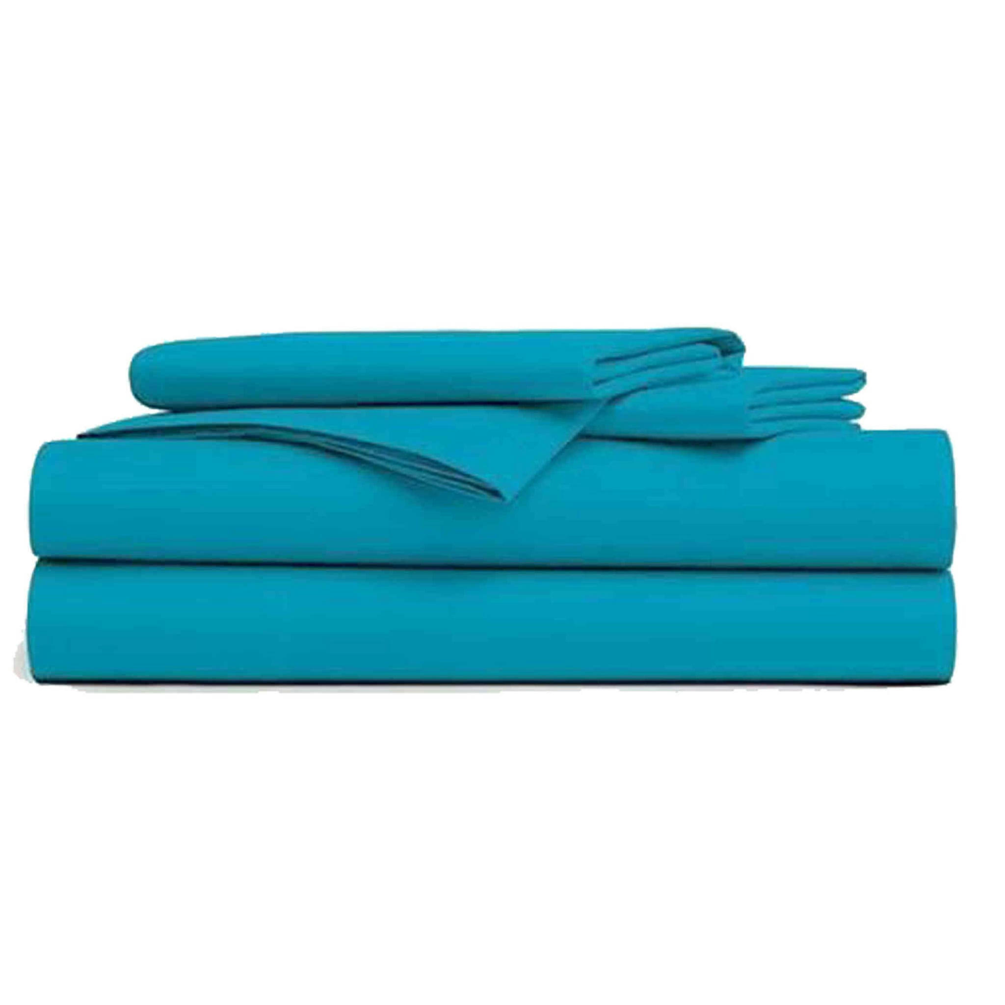 - Drap plat coton bio 118x180 bleu nordique