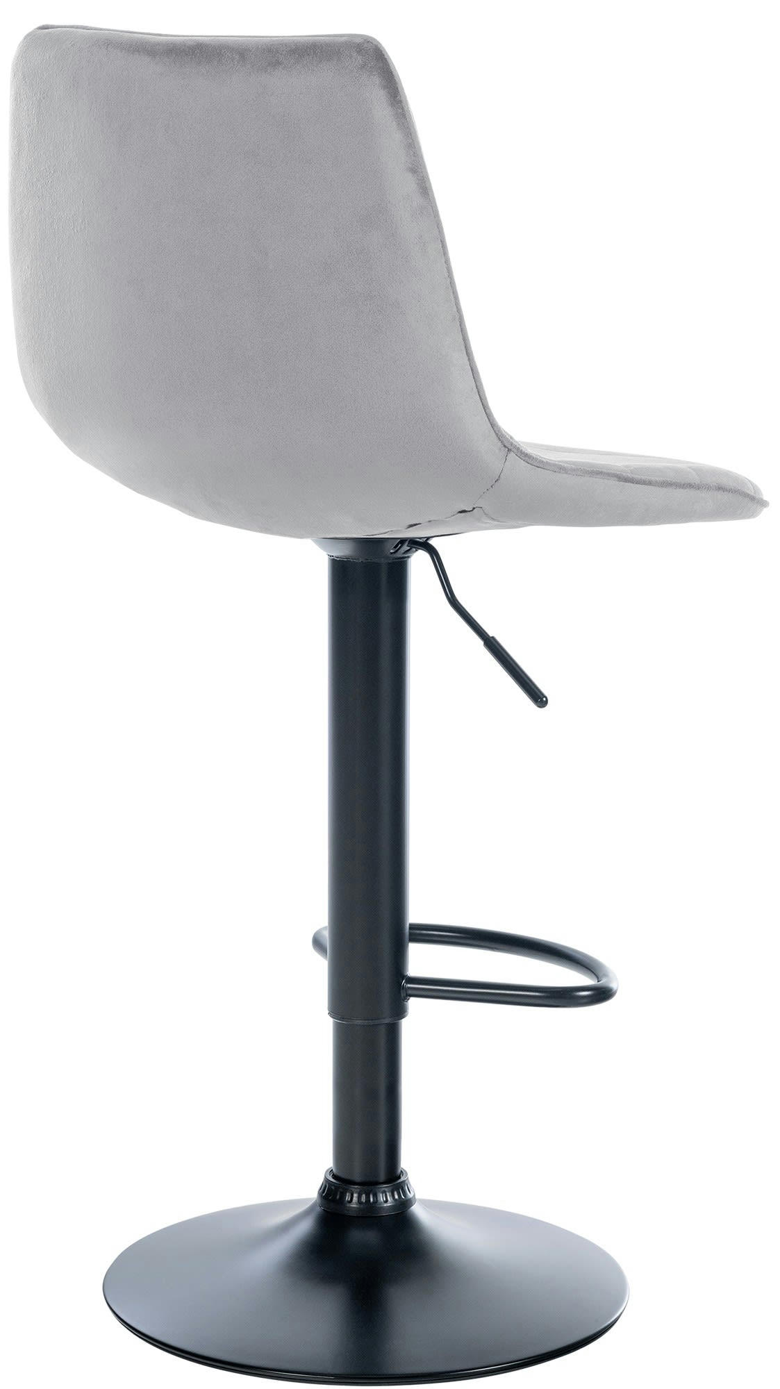 LEX - Tabouret de bar réglable pivotant en velours Gris
