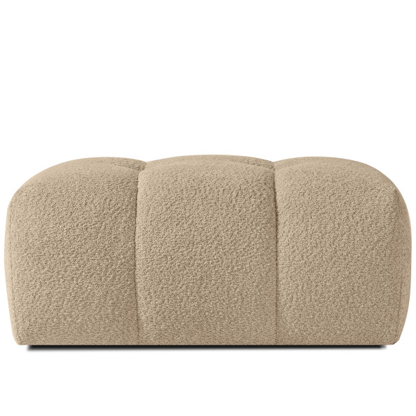 KONSIMO RAVIA Puf tapicerowany tkanina boucle, z pikowaniami, styl modern