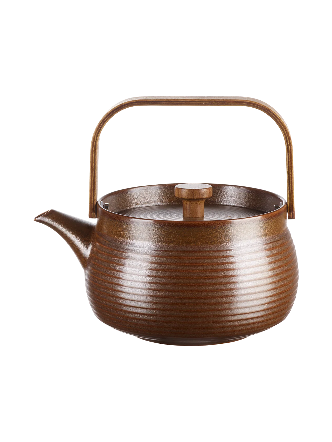 teekanne mit Holzgriff, brown