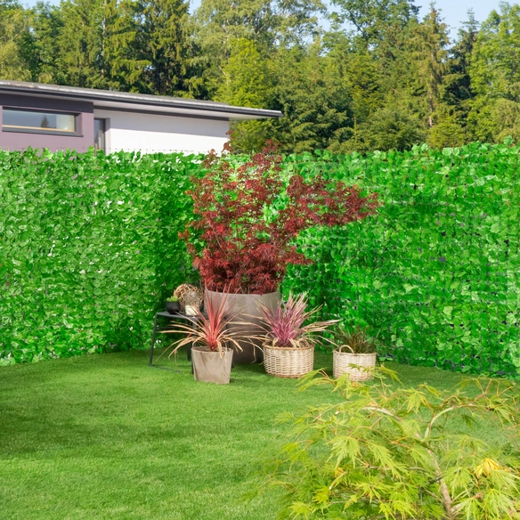 Sichtschutzhecke »Labrusca«, HxL: 100 x 300 cm, für Außenbereich, Grün, Kunststoff