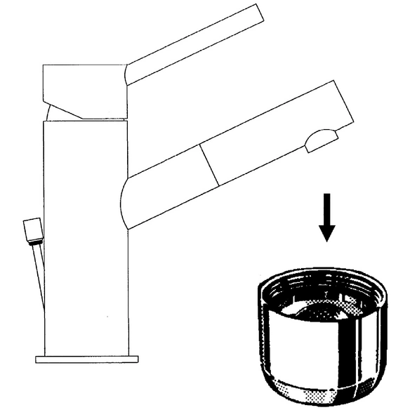 Mischdüse, Messing, silberfarben