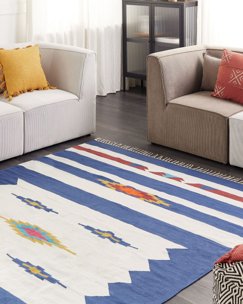 Dywan bawełniany kilim 200 x 300 cm wielokolorowy