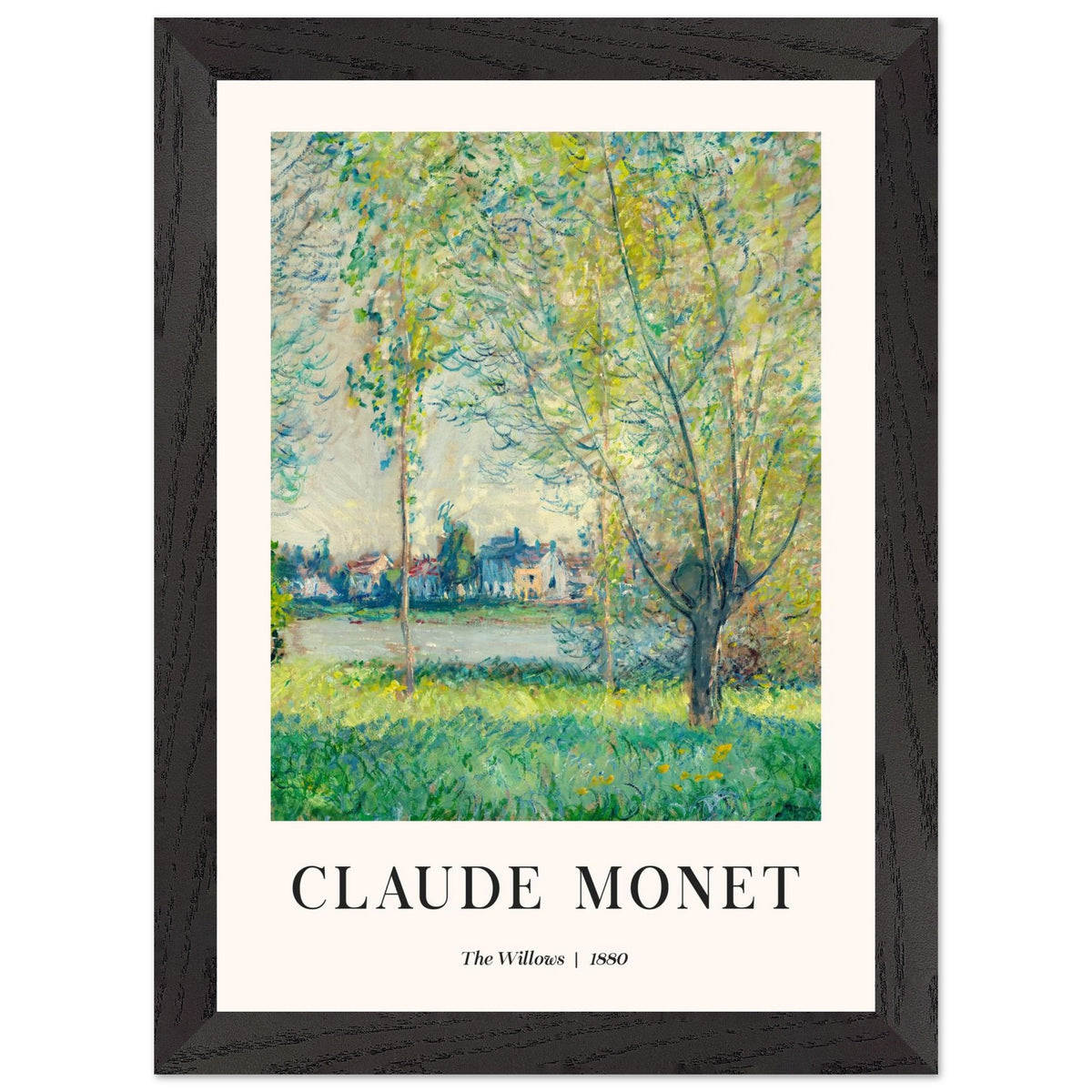 Artfulprints Poster met Lijst Claude Monet - The willows  - A4 21x29.7 cm - Groen