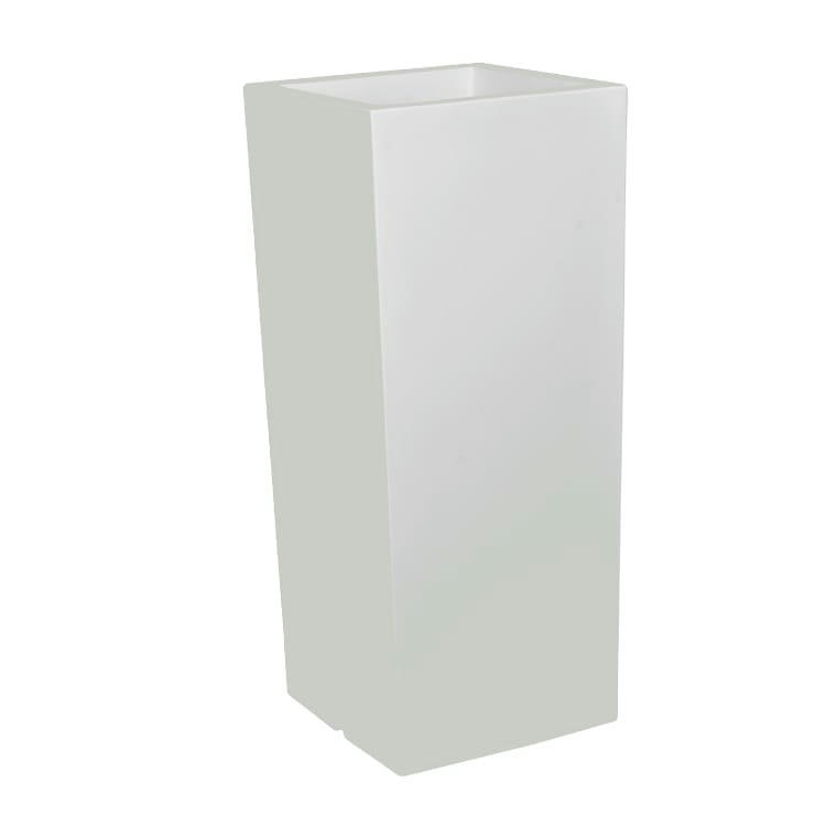 CUBOTTI - Pot à fleur éclairé en résine recyclable neutre H90cm