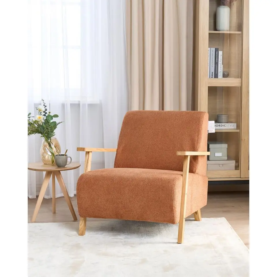LESJA - Fauteuil - Oranje - Stof