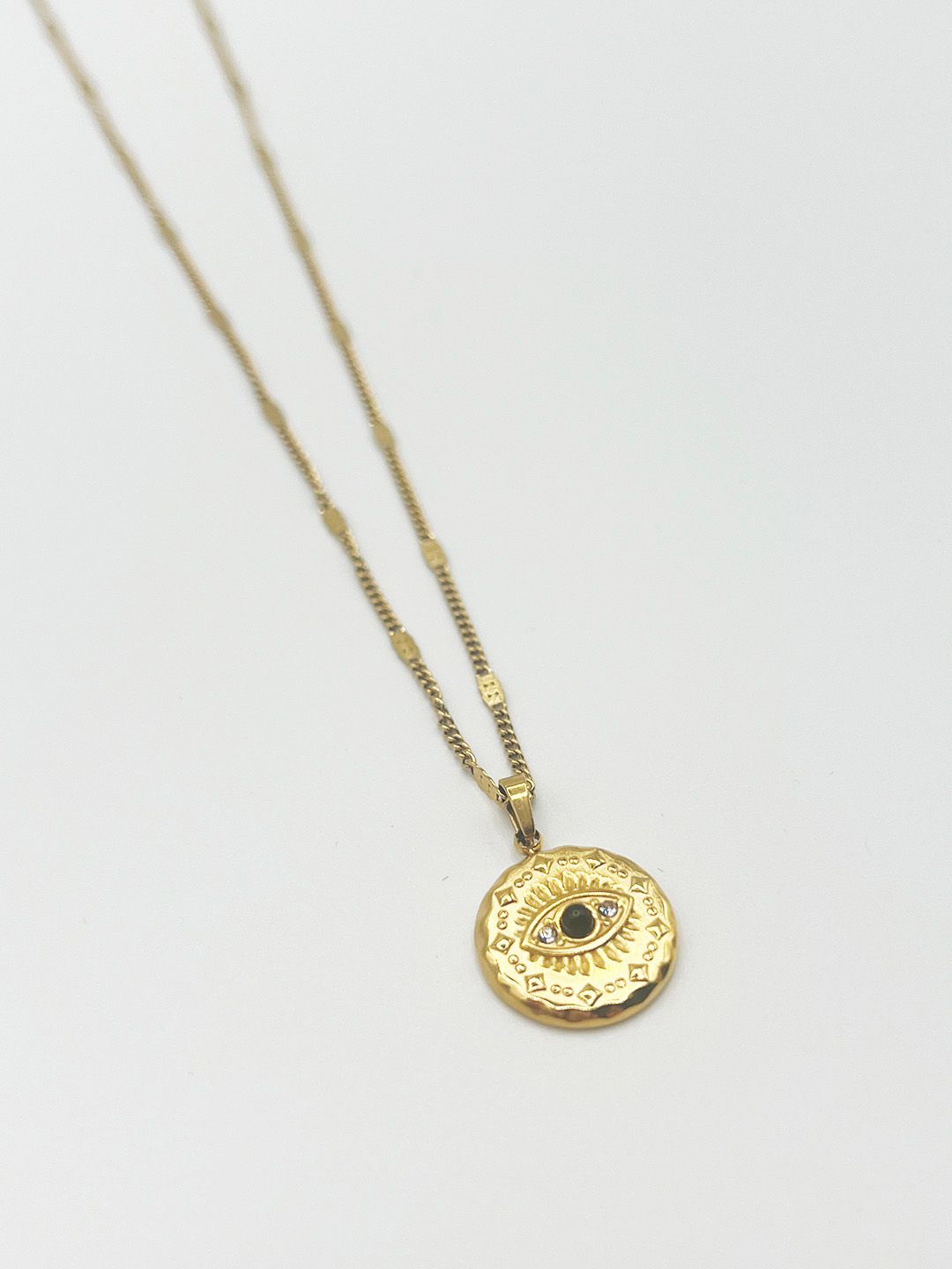 SVNX Black Evil Eye Pendant Necklace