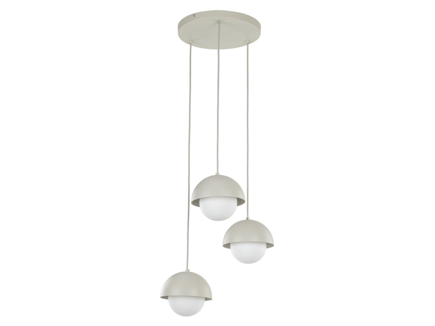 Lampa wisząca Bono 3-punktowa szklana beżowo-biała