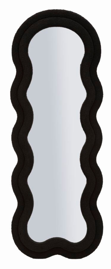 Wandspiegel met zwarte teddy lijst 60x4x160 cm