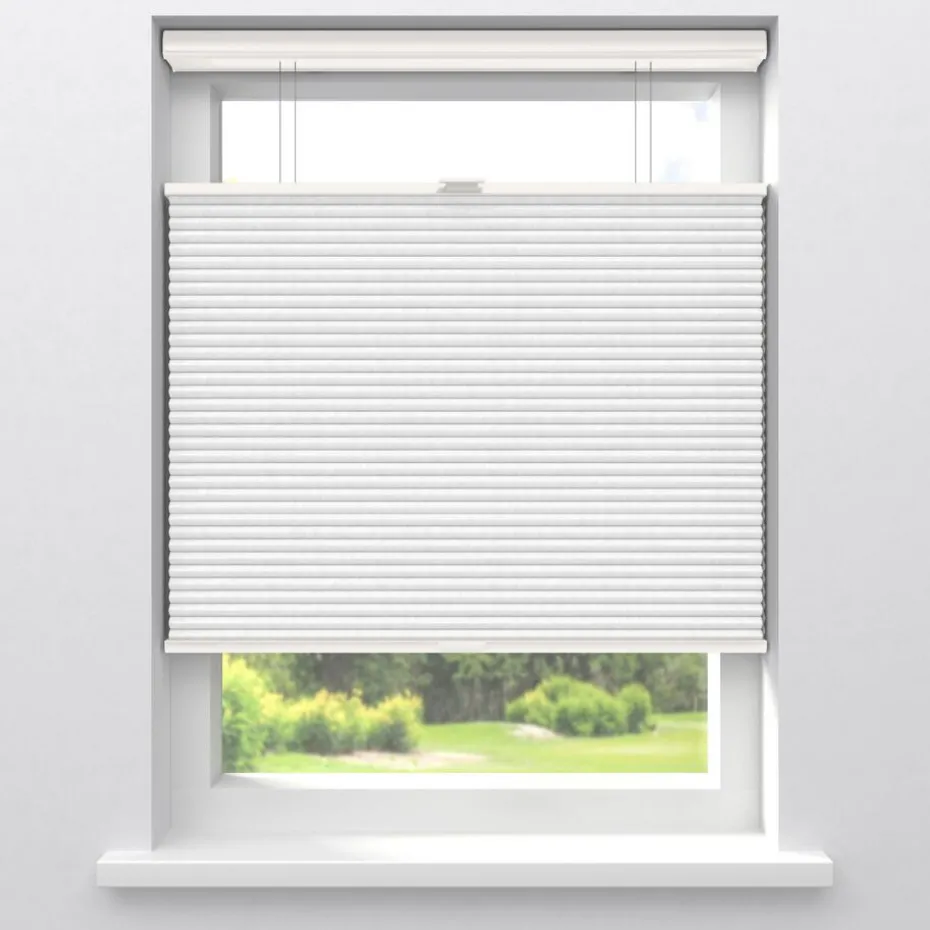 Kwantum Plisségordijnen | Fenstr Dubbel Plissé 45mm Lotte  Lichtdoorlatend Wit