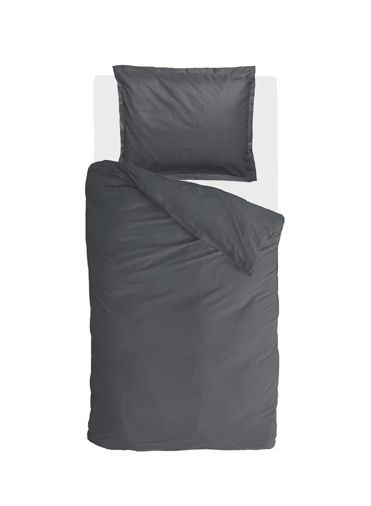 Walra - Dekbedovertrek Vintage Satin - 140x220 cm - Antraciet