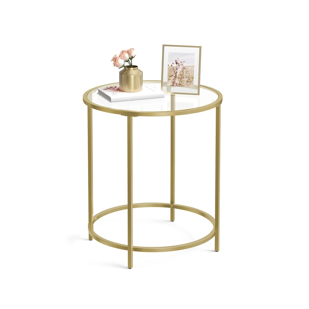Table d'appoint verre doré