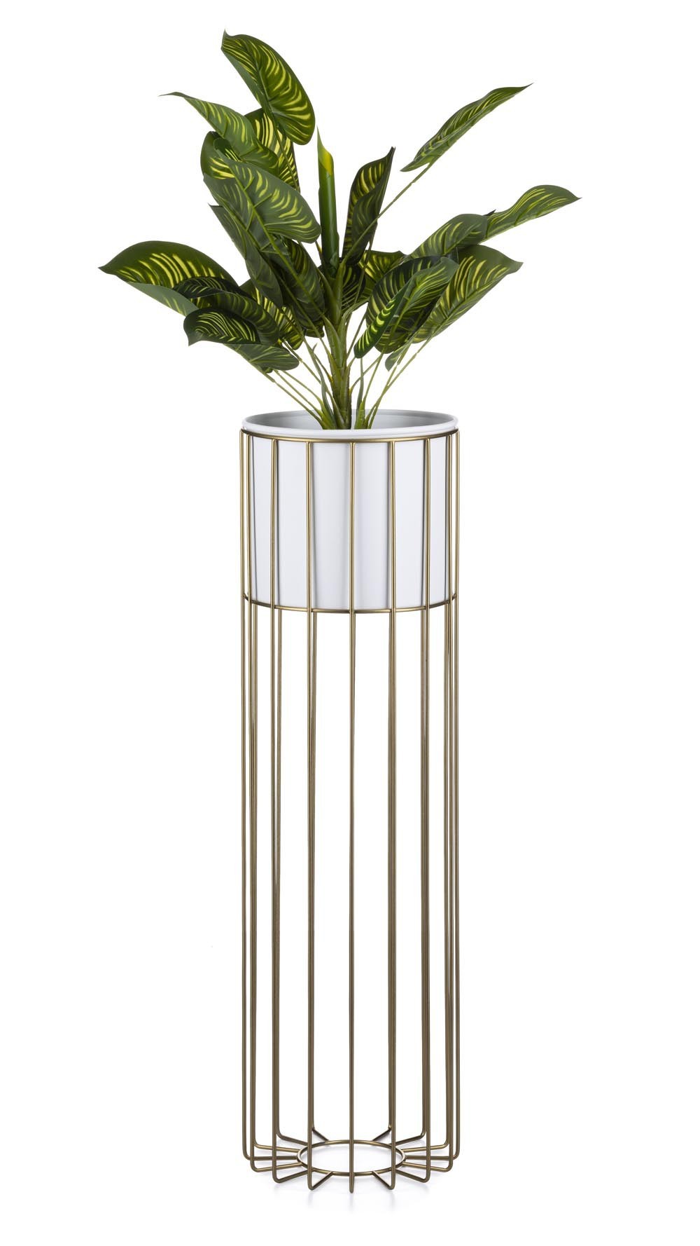 Kwietnik nowoczesny 70 cm złoto biały LOFT