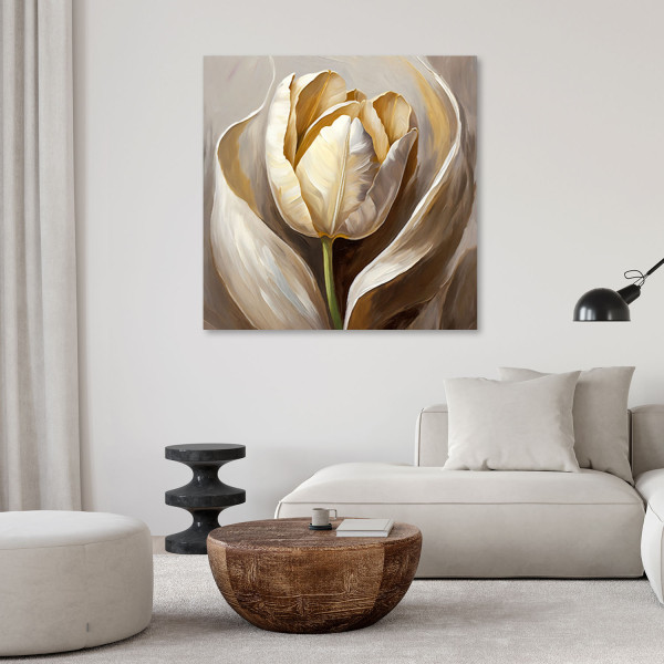 Feeby Obraz, Tulipan kwiaty jak ręcznie malowany 30x30