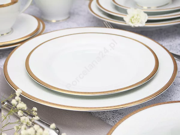 Komplet talerzy na 6 osób (18 el) Bogucice - Antonio Gold Plus 1171