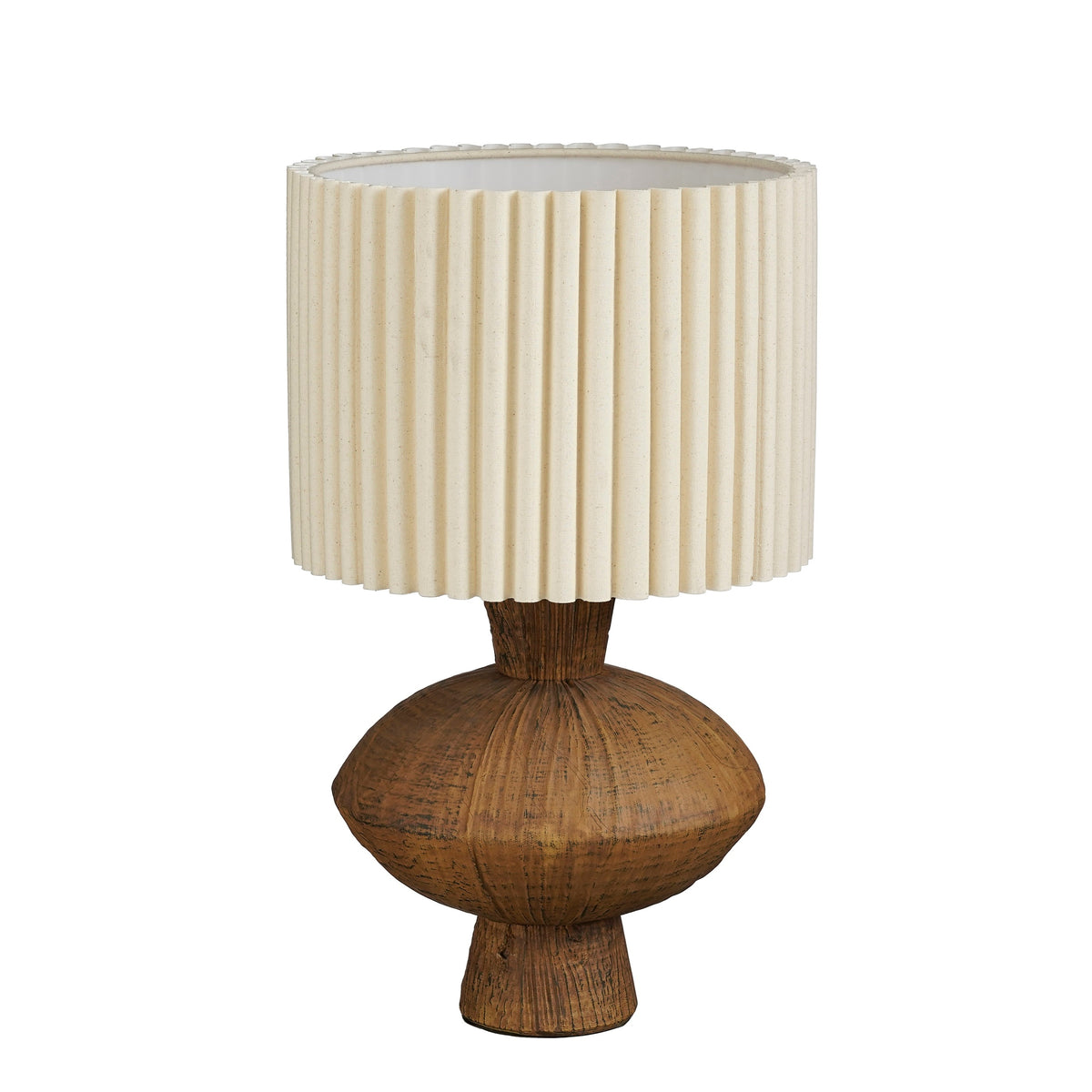 Mica Decorations Frey Tafellamp Woonkamer - Japandi Stijl - Lamp Decoratief met Lampenkap - Bureaulamp Tafellampen Woonkamer - 51 x ⌀32 cm - Bruin