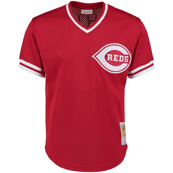 Barry Larkin Cincinnati Reds Cooperstown Collection Mesh Batting Practice Button-Up Jersey - Red