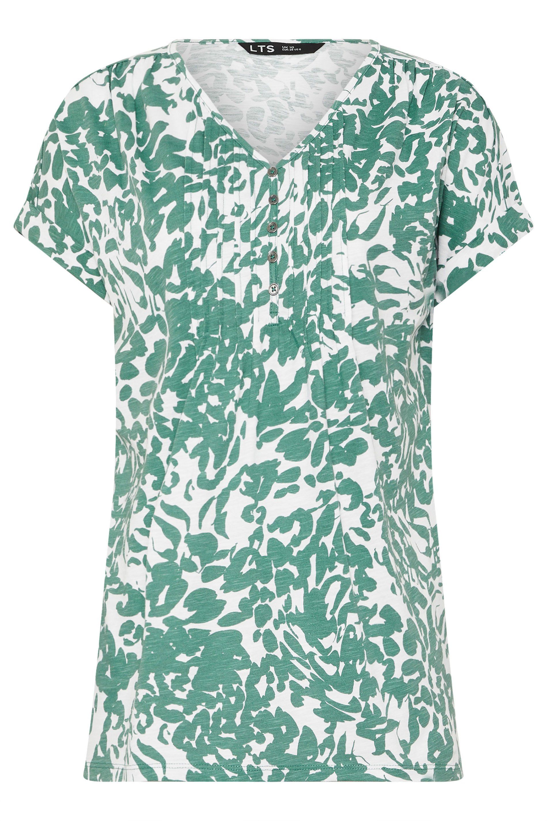 Long Tall Sally Tall Abstract Floral Henley Top