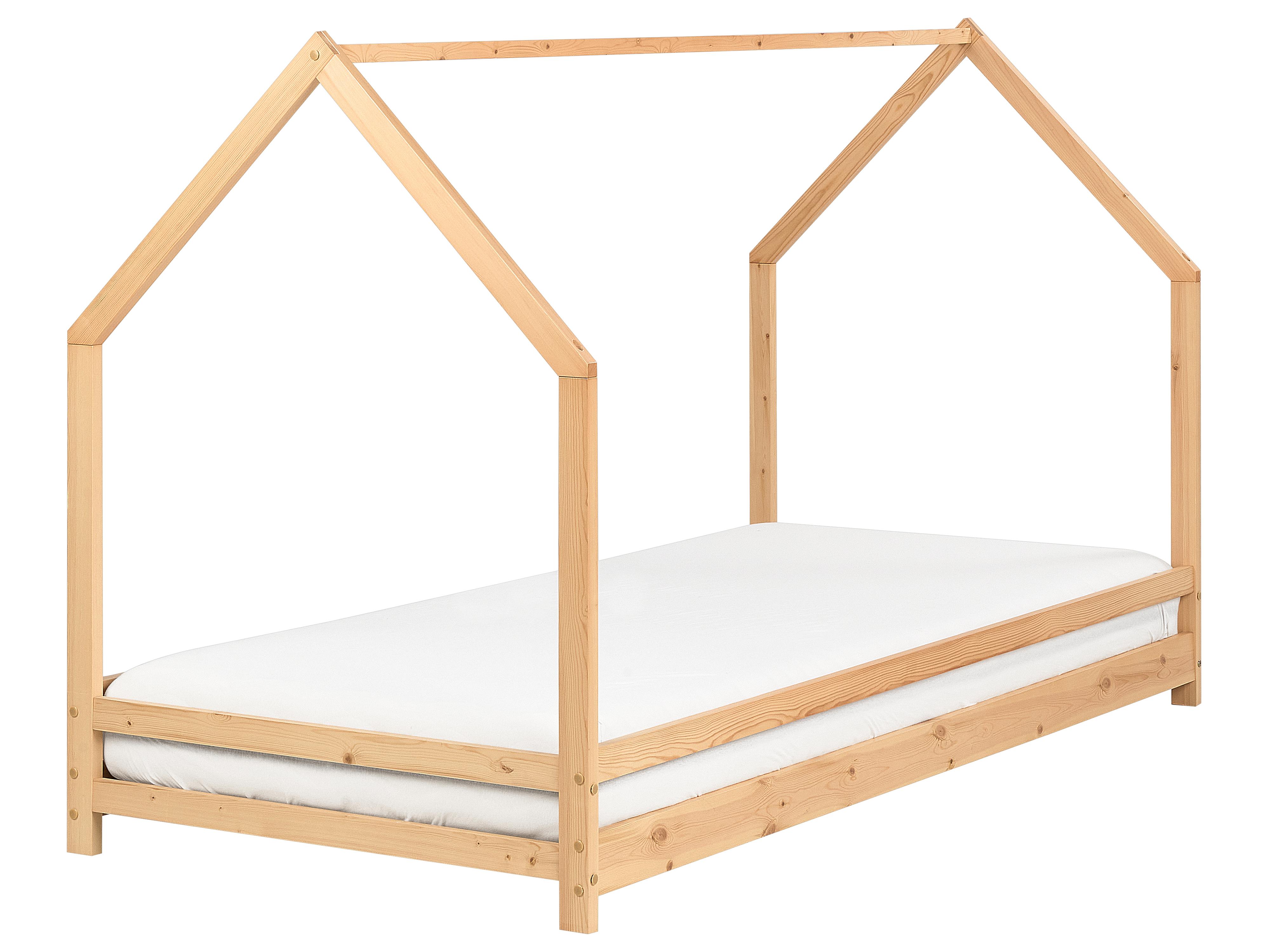 Kids Bed House Pine Wood APPY 90 x 200 cm (EU Single) Light Brown