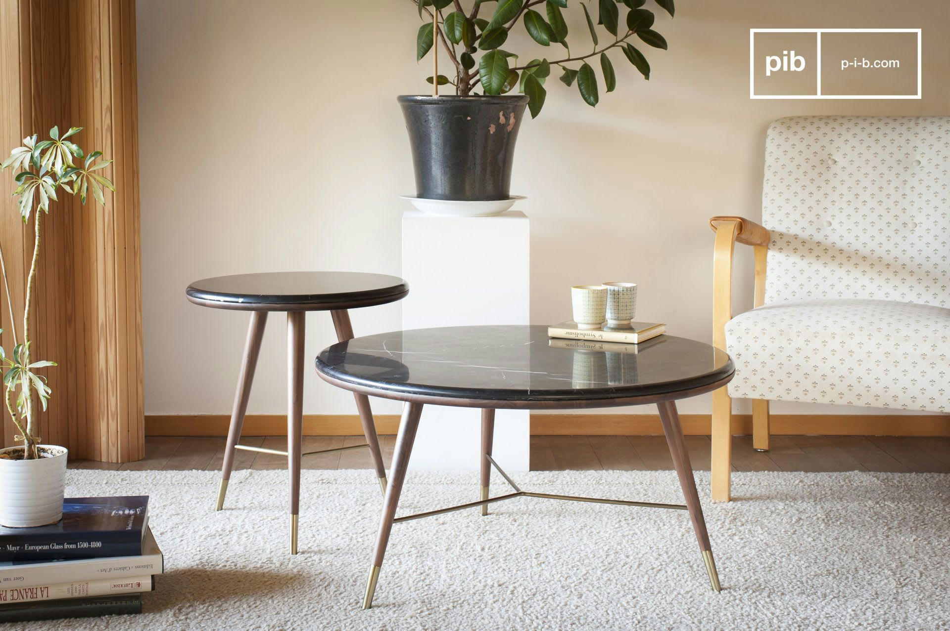 SIVART - Table basse en marbre noir