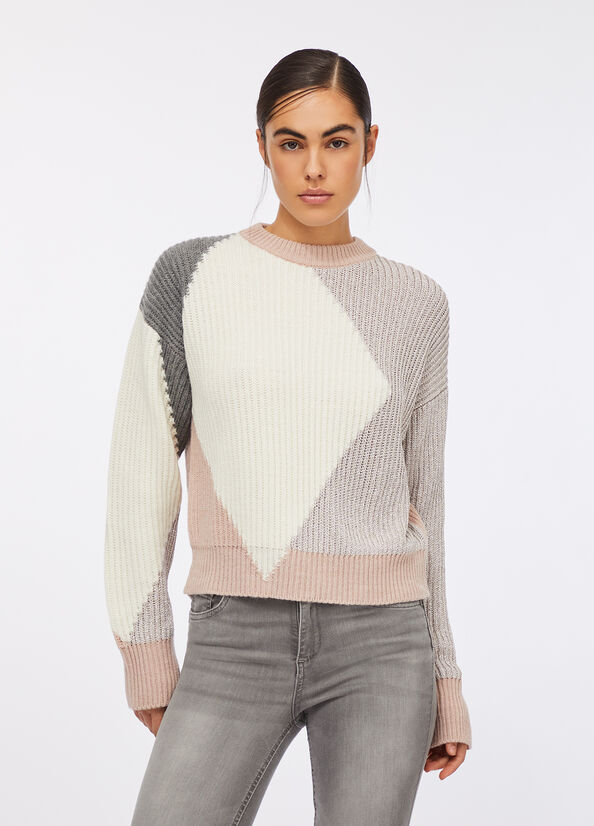 Maglione in lana con intarsi