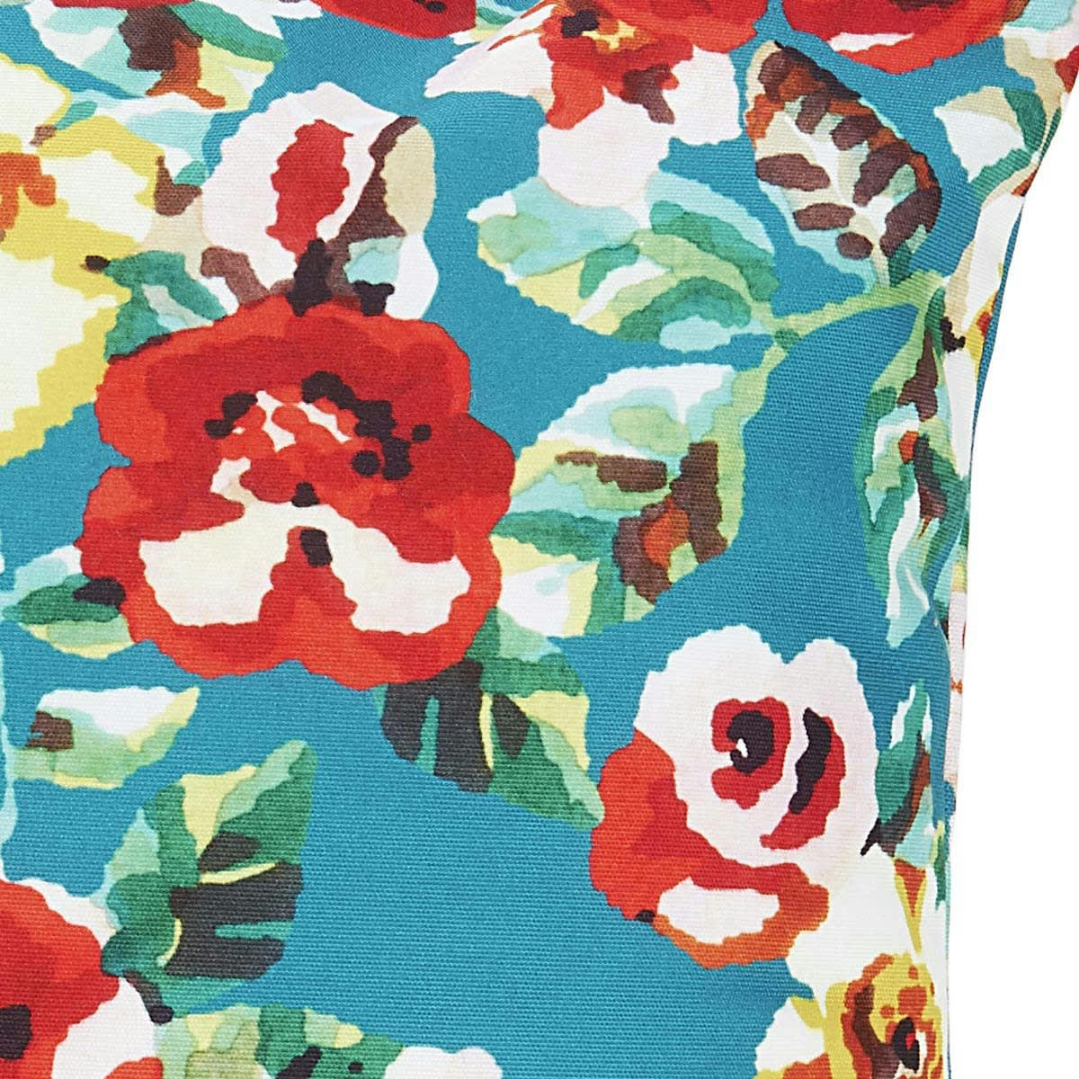 RITA - Housse de coussin extérieur fleuri vert 45x45cm