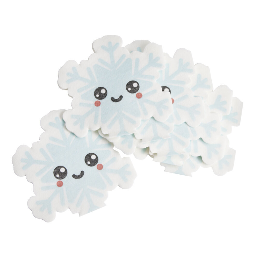 Lot de 12 serviettes papier toucher doux forme flocon mignon 16,5x16,5cm