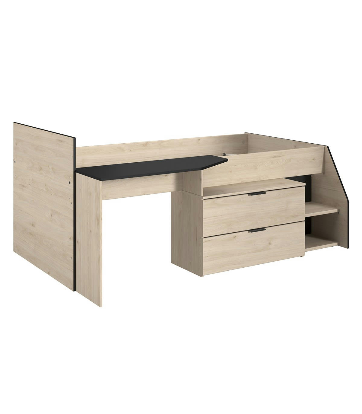 MILKY - Lit Combiné avec Bureau 2 tiroirs - 90x200 cm