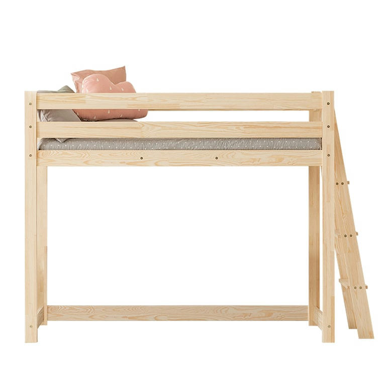 MARK - Lit mi-hauteur 90x200 sommier inclus naturel