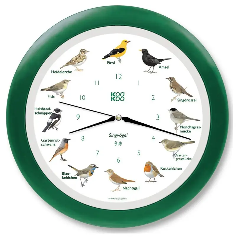 Wanduhr Singvögel