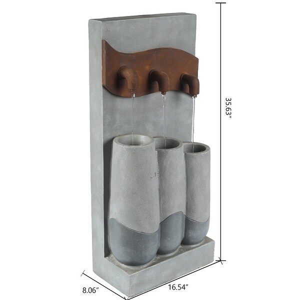 Cement Modern Pots Outdoor Patio Fountain
