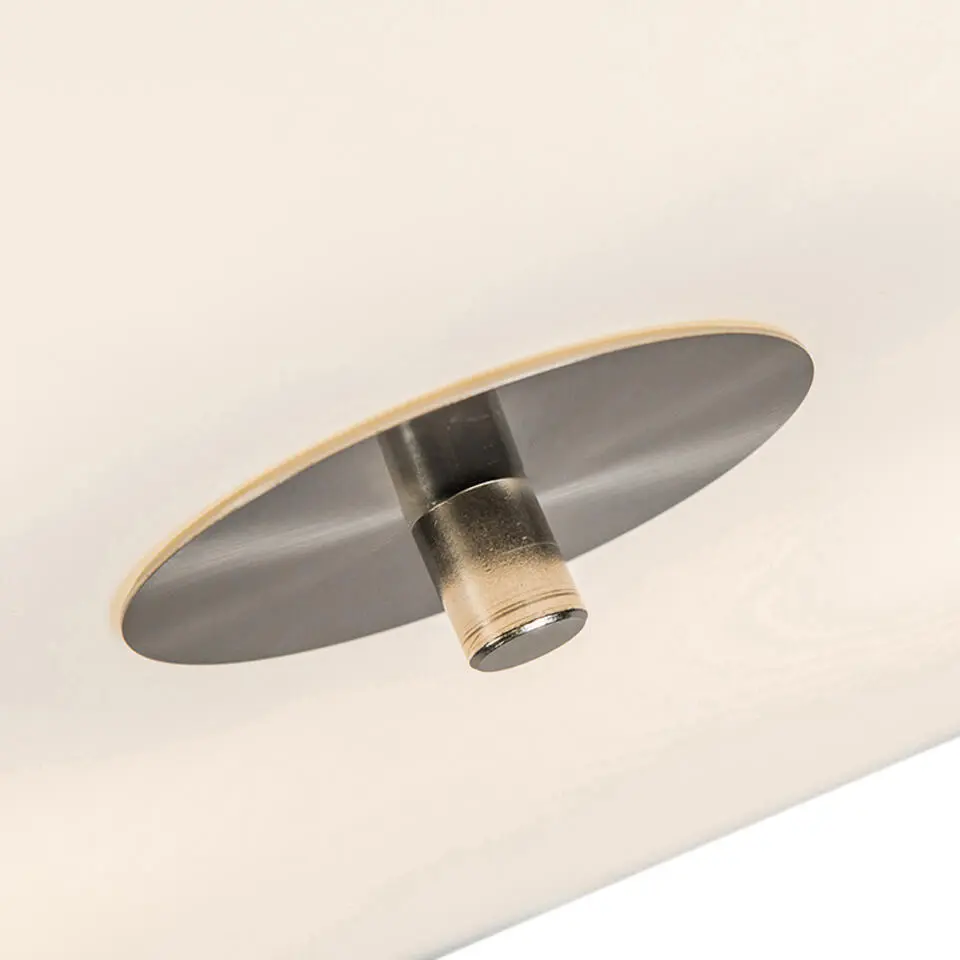 Qazqa plafondlamp van stof drum jute wit e27