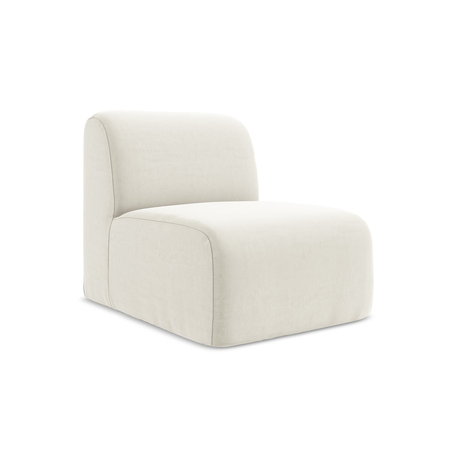 LaMiaSofa Bankmodule midden Cervo - velours - lichtbeige - 70x94x75