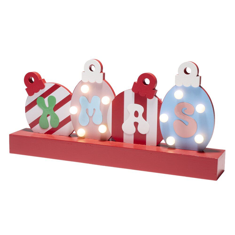 Décoration de No&euml;l LED plaque lumineuse bois 38,5x6xH15cm