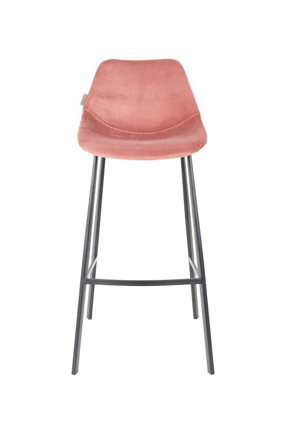 FRANKY 80 - Tabouret de bar en velours rose