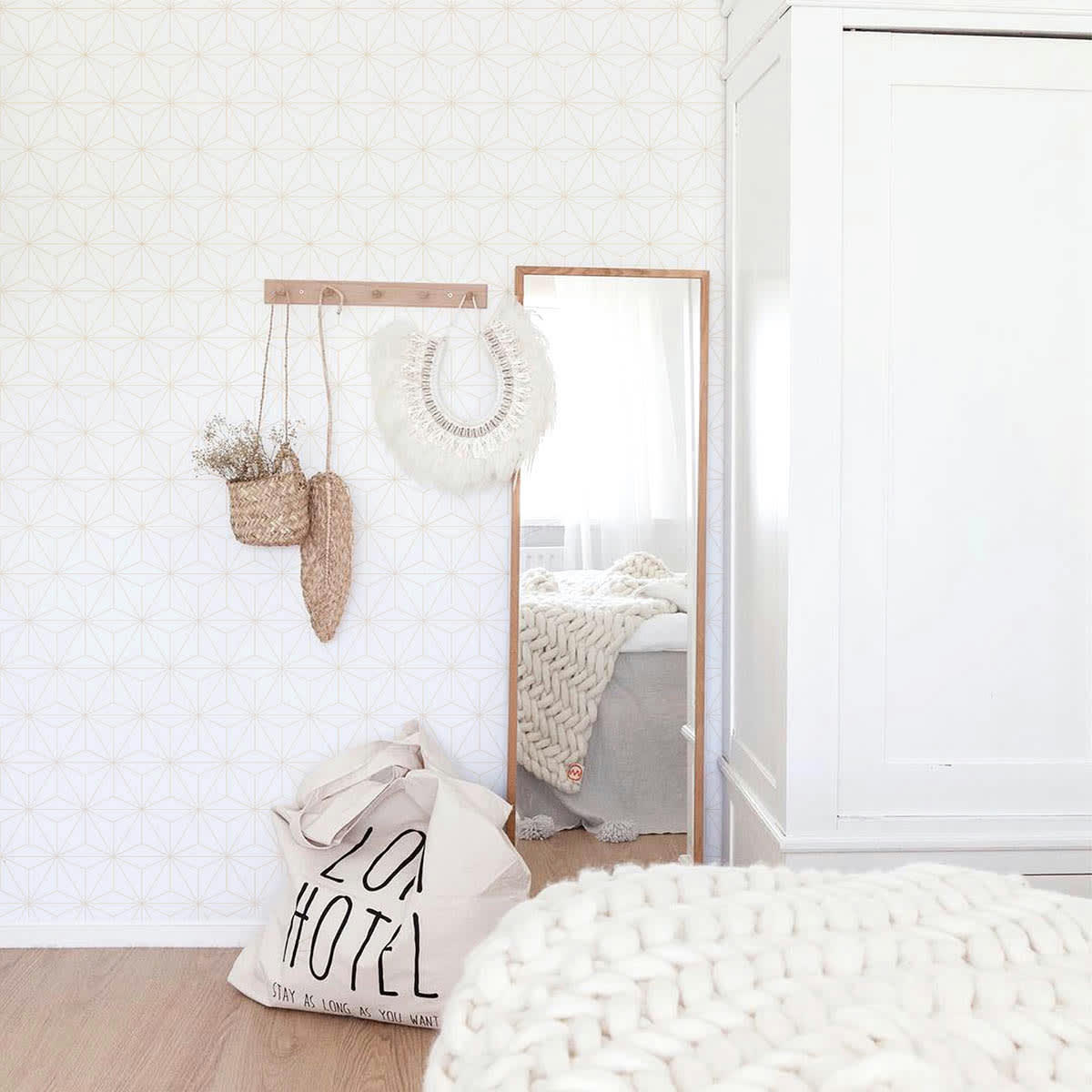 TOKYO - Papier peint vinyle adhésif sable 50x300 cm