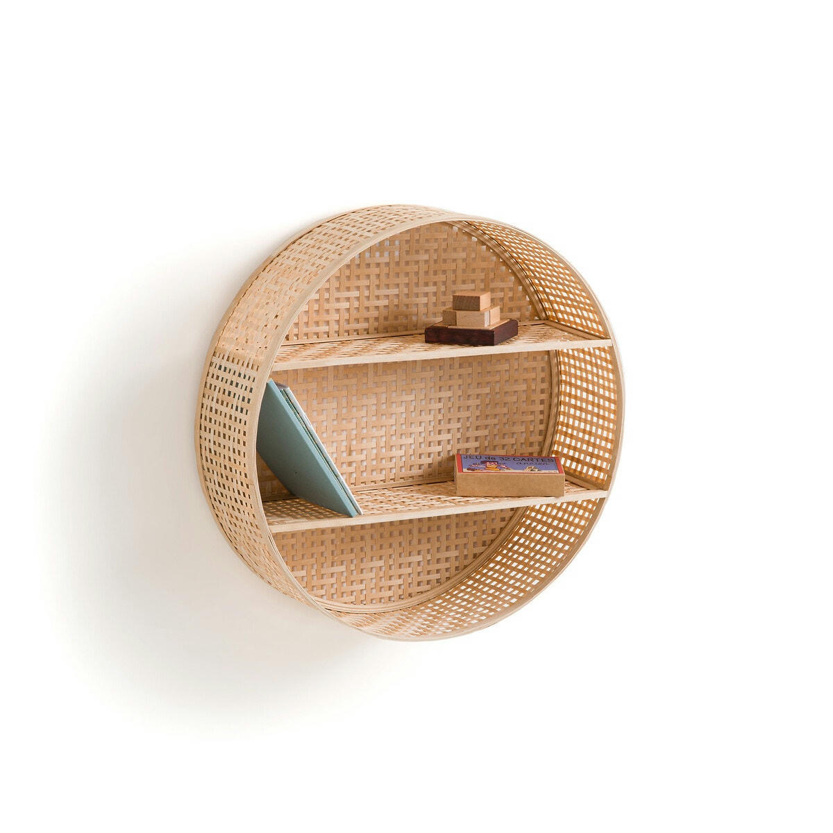 Etagère murale ronde en bambou Ø40 cm, Hadga
