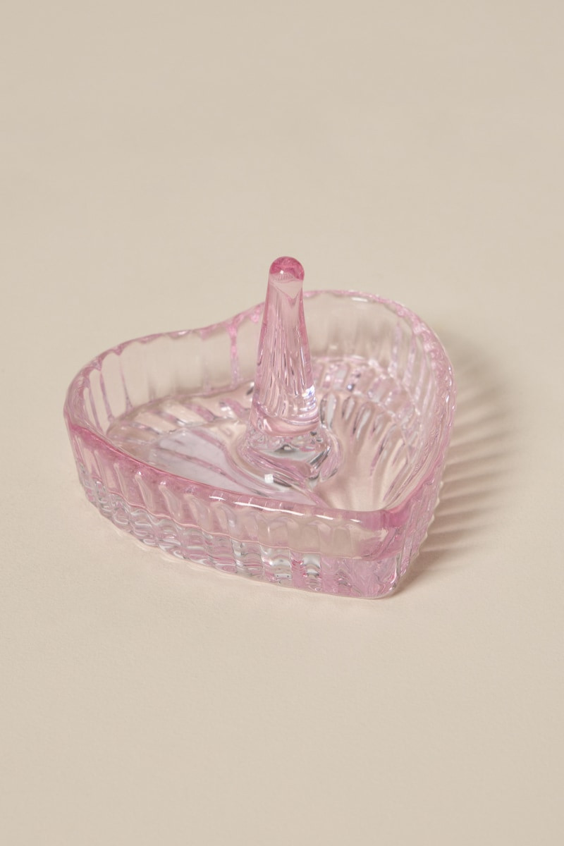 Glass Heart Ring Dish