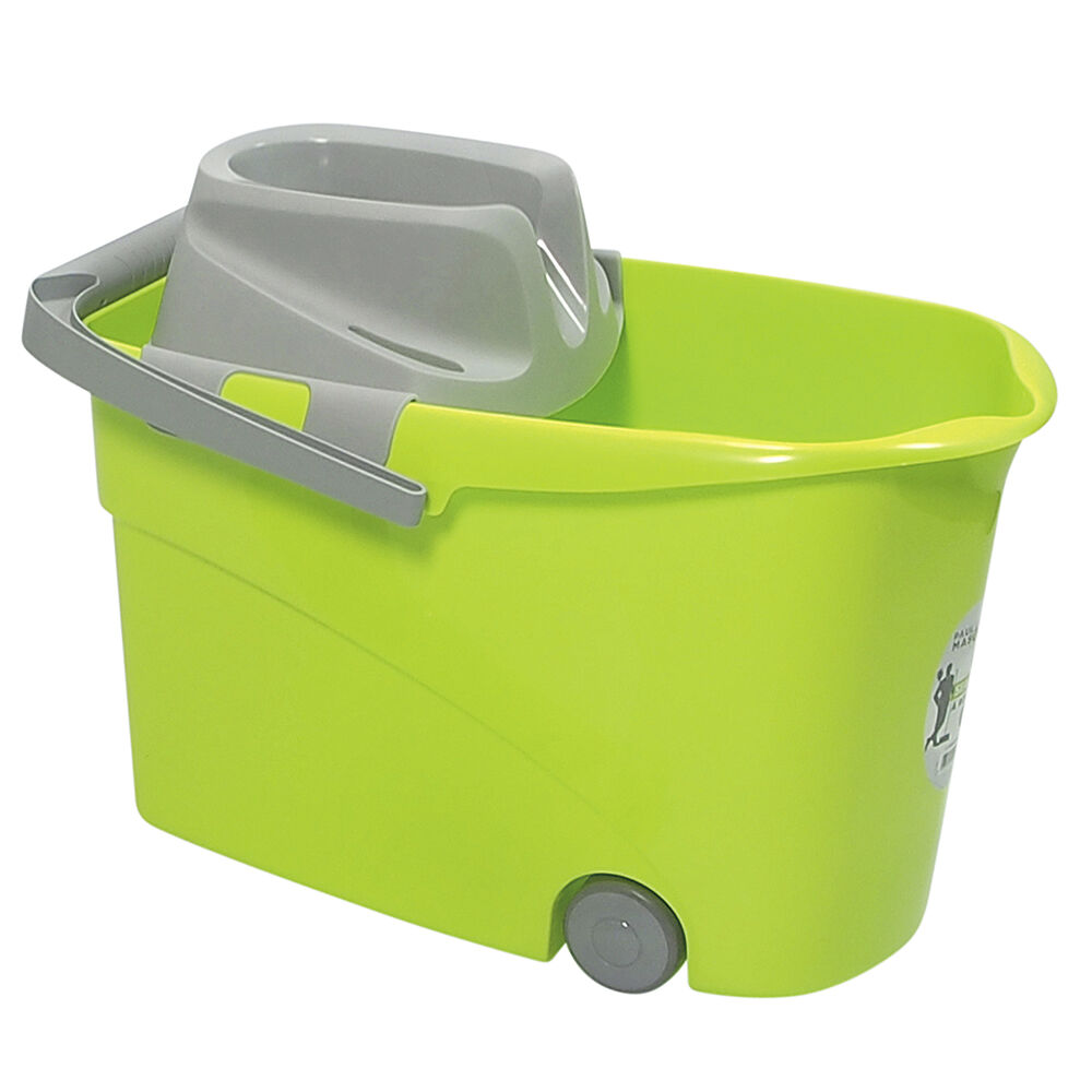 Seau Wash Easy à roulettes Paul Masquin vert et gris