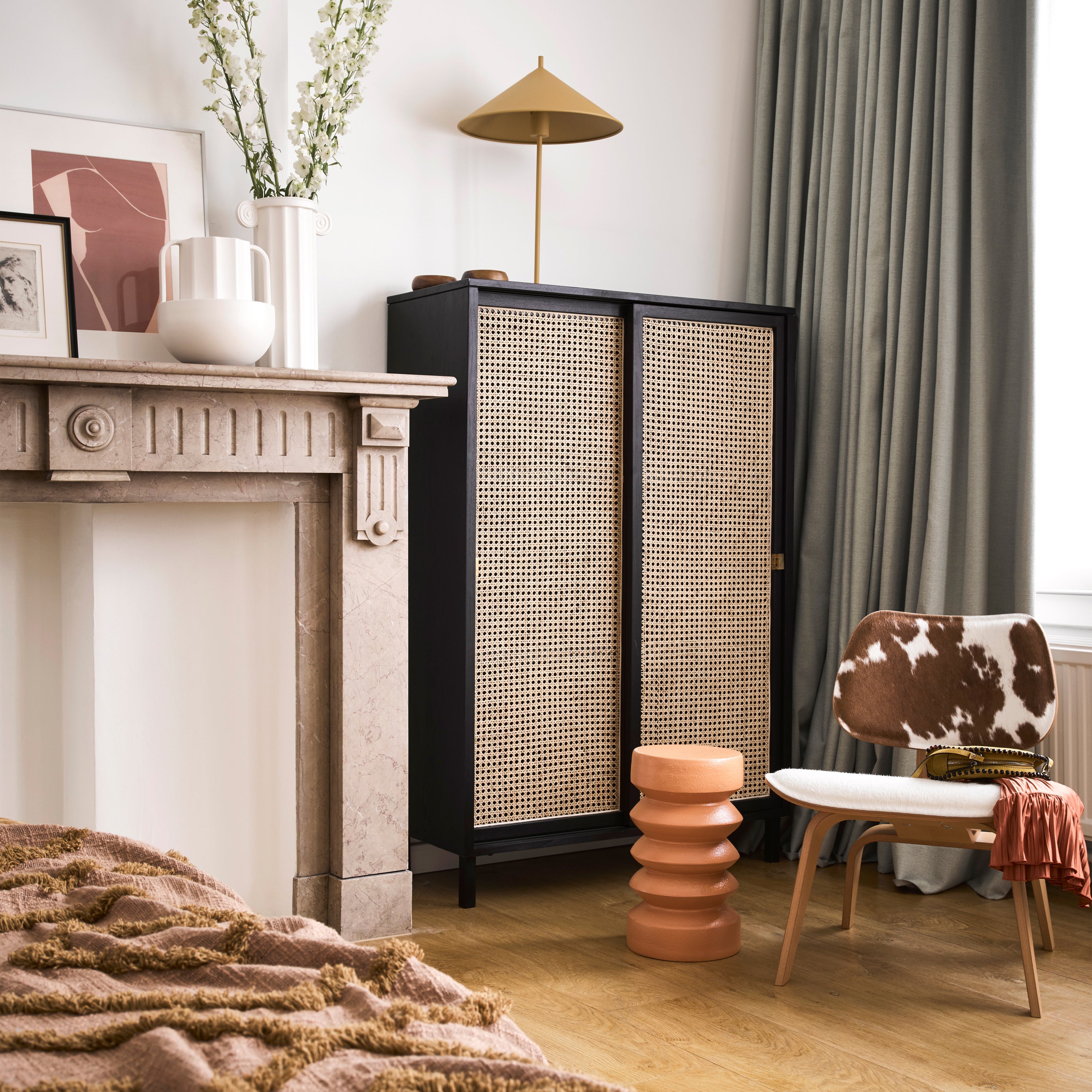 HKliving Stoneware Bijzettafel Ø 23 cm - Terra