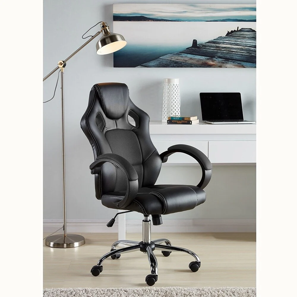 Executive Racing Chair Mesh Bucket Seat Sit-to-Move Wheel Casters