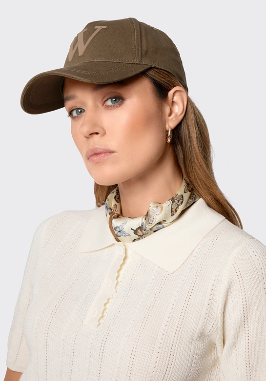 Bawełniana czapka z daszkiem unisex khaki