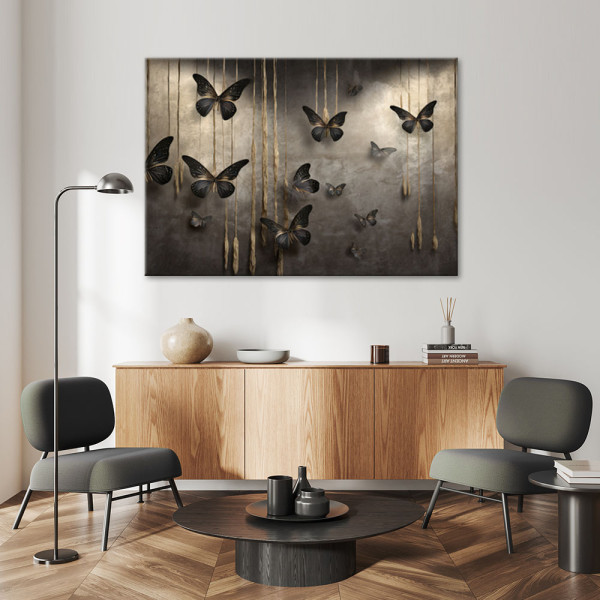 Feeby Obraz, Czarne motyle 3D 60x40