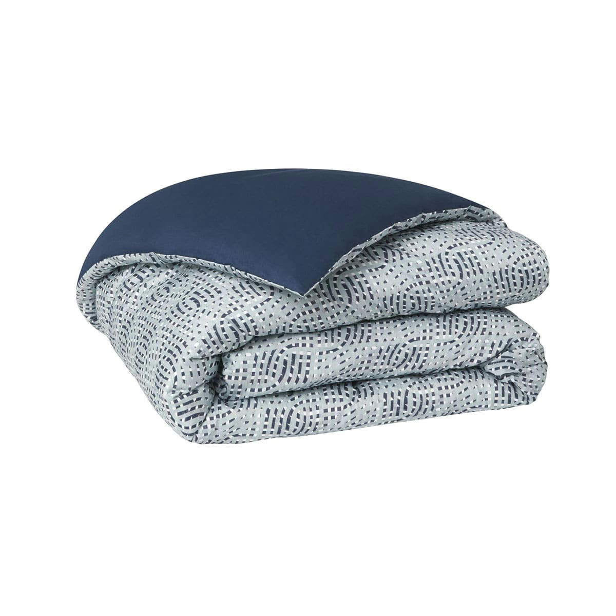 UTOPIA - Parure, housse + taie carrée en coton bleu 240x220