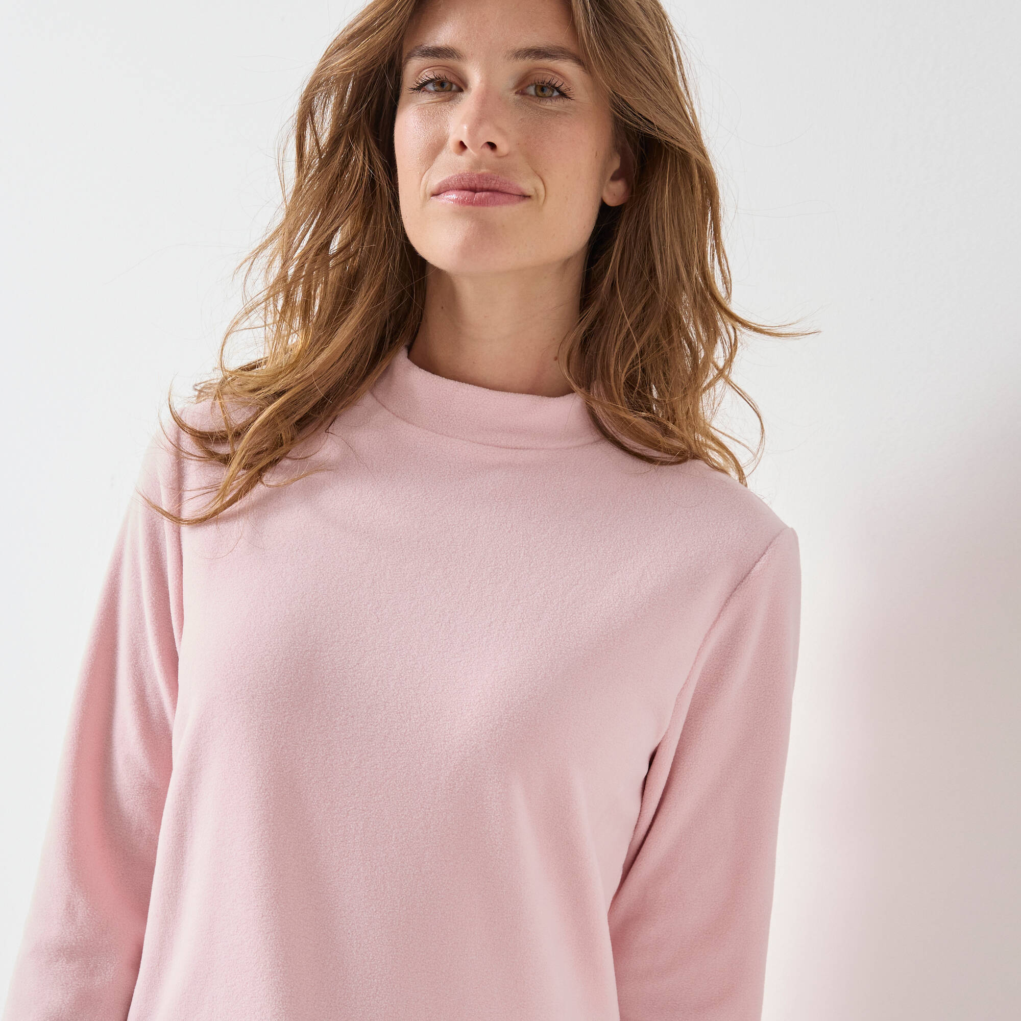 T-shirt col "cheminée" maille micro-polaire - chaleur intense