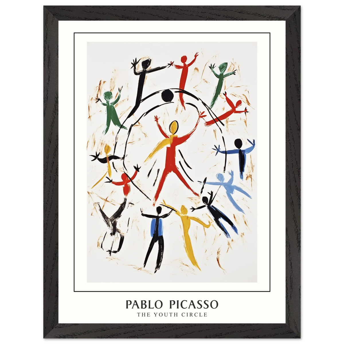 Artfulprints Poster met Lijst Pablo Picasso - The youth circle  - 30x40 cm - Meerkleurig